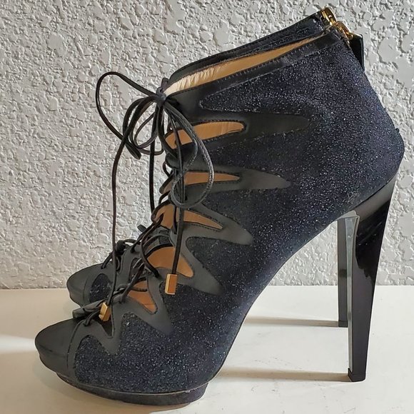 Burak Uyan Lace Up High Heels Size 8.5 (40) - Picture 4 of 10